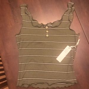 Green striped IRIS tank. Brand new, never worn.
